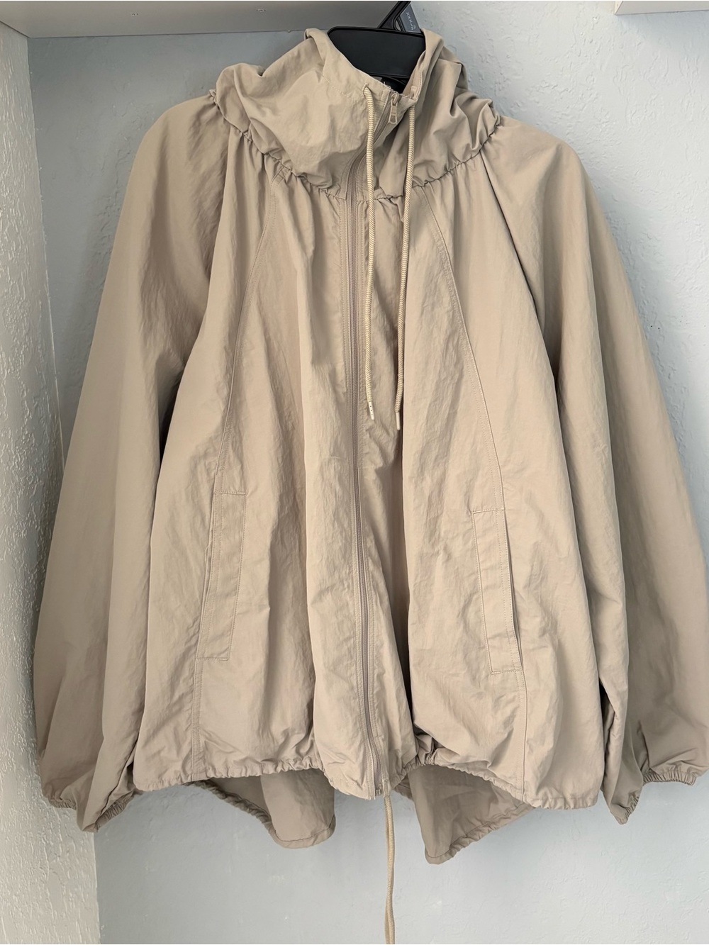 Avia Beige Hooded Utility Windbreaker Jacket